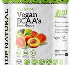 1Up Nutrition Natural Vegan BCAA + Glutamine, Peach Guava – 270g