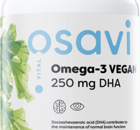Osavi Omega-3 Vegan, 250mg DHA – 60 vegan softgels