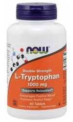 NOW Foods L-Tryptophan, 1000mg Double Strength – 60 tab