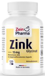 Zein Pharma Zinc Glycinate, 15mg – 120 caps