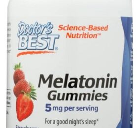 Doctor’s Best Melatonin 5mg, Strawberry Delight – 60 gummies