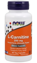 NOW Foods L-Carnitine, 250mg – 60 caps