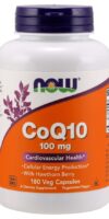 NOW Foods CoQ10 with Hawthorn Berry, 100mg – 180 caps