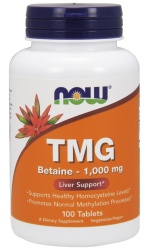 NOW Foods TMG (Trimethylglycine), 1000mg – 100 tab