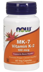 NOW Foods MK-7 Vitamin K-2, 100mcg – 60 caps