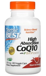 Doctor’s Best High Absorption CoQ10 with BioPerine, 200mg – 180 caps