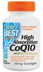 Doctor’s Best High Absorption CoQ10 with BioPerine, 100mg – 60 softgels
