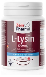 Zein Pharma L-Lysine, 1000mg – 45 chewable tablets