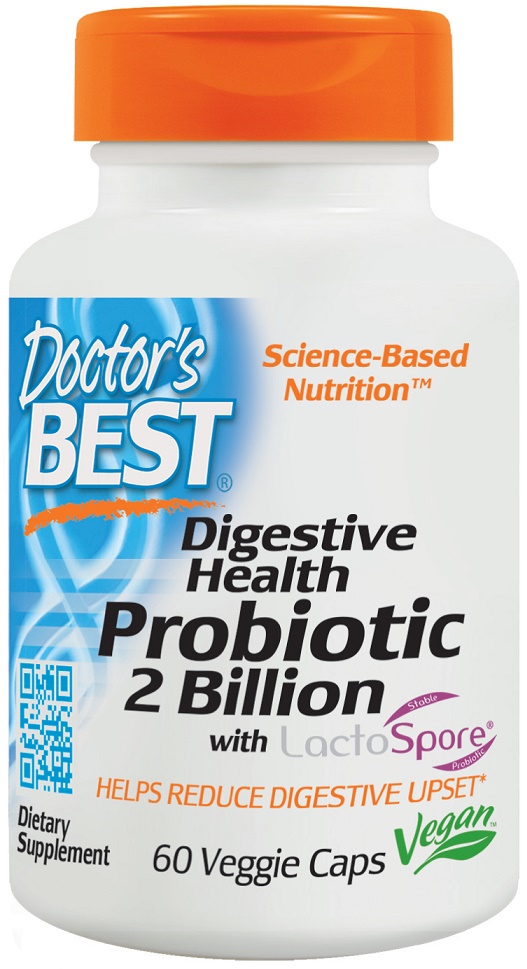Doctor's Best Digestive Health Probiotic 2 Billion with LactoSpore (60 caps)