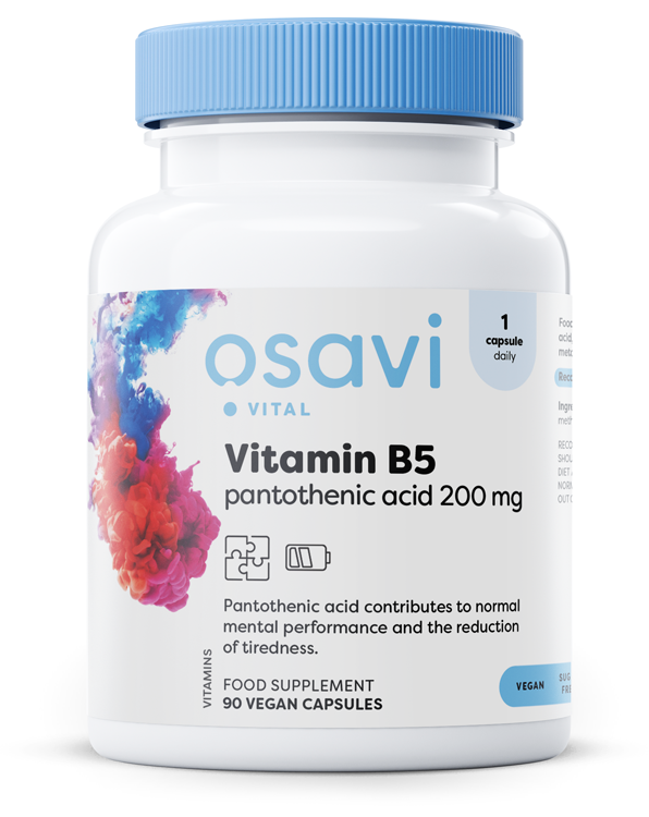 Osavi Vitamin B5 Pantothenic Acid, 200mg (90 vegan caps)
