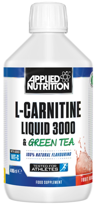 Applied Nutrition L-Carnitine Liquid 3000 & Green Tea, Sour Apple - 495 ml.
