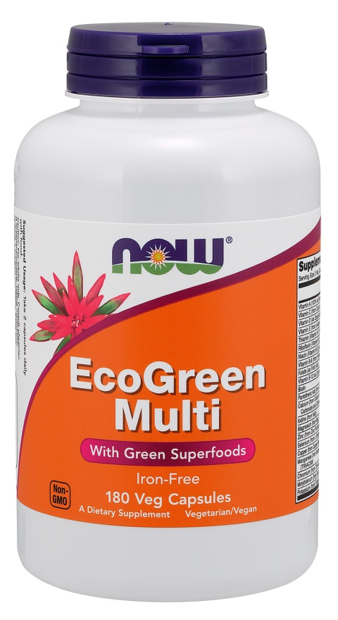 NOW Foods EcoGreen Multi, Iron Free (180 caps)