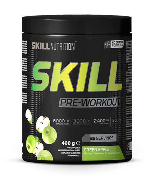 Skill Nutrition Skill Pre-Workout, Green Apple - 400g