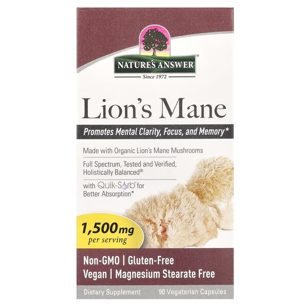Nature's Answer Lion's Mane, 1500mg - 90 vcaps