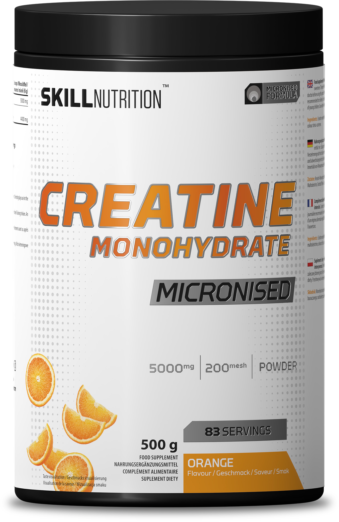 Skill Nutrition Micronised Creatine Monohydrate Flavoured, Orange - 500g